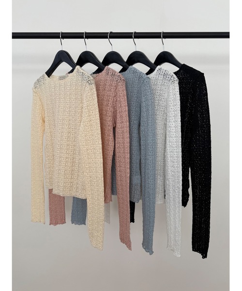 Didot.showroom（ディドット ショールーム）の「【DIDOT.】フラワーレースメロウTEE（Tシャツ/カットソー・レディース・ホワイト/クリーム/ブラック/スカイブルー/ピンクベージュ・FREE）」の6枚目の写真