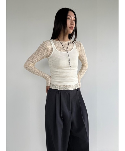tシャツ 「DIDOT.」フラワーレースメロウTEE レディース DIDOT.】フラワーレースメロウTEE（Tシャツ/カットソー）｜Didot