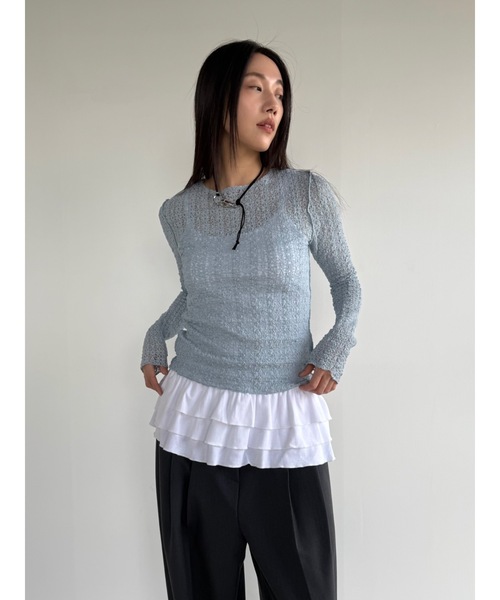 tシャツ 「DIDOT.」フラワーレースメロウTEE レディース DIDOT.】フラワーレースメロウTEE（Tシャツ/カットソー）｜Didot