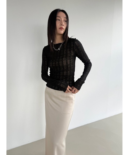 Didot.showroom（ディドット ショールーム）の「【DIDOT.】フラワーレースメロウTEE（Tシャツ/カットソー・レディース・ホワイト/クリーム/ブラック/スカイブルー/ピンクベージュ・FREE）」の14枚目の写真