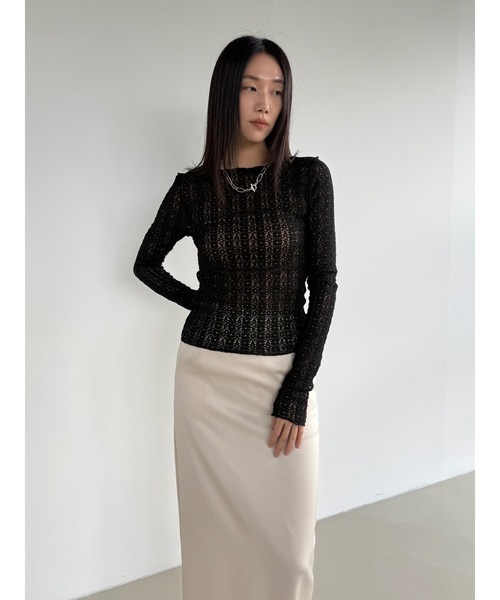 Didot.showroom（ディドット ショールーム）の「【DIDOT.】フラワーレースメロウTEE（Tシャツ/カットソー・レディース・ホワイト/クリーム/ブラック/スカイブルー/ピンクベージュ・FREE）」の15枚目の写真