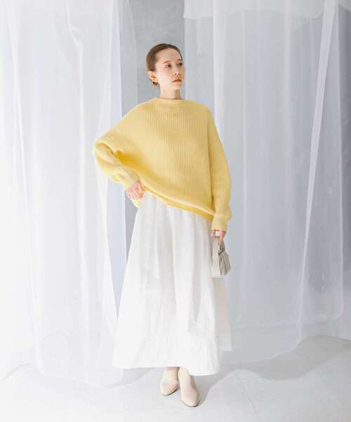 URBAN RESEARCH ROSSO WOMEN（アーバンリサーチ　ロッソ）の「スリットギャザースカート（スカート・レディース・ライトブルー/ホワイト/グリーン・FREE）」の5枚目の写真