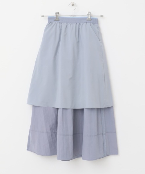 URBAN RESEARCH ROSSO WOMEN（アーバンリサーチ　ロッソ）の「スリットギャザースカート（スカート・レディース・ライトブルー/ホワイト/グリーン・FREE）」の13枚目の写真