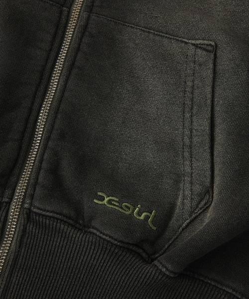 X-girl(エックスガール)の「FADED COMPACT L/S ZIP UP HOODIE(パーカー・レディース・パープル/オリーブ・S/M)」の8枚目の写真