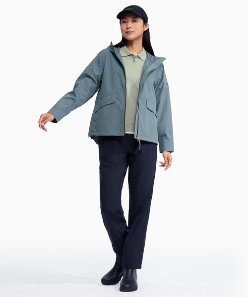 AIGLE(エーグル)の「UPF40 UVカット オーガニックコットン フーデッドジャケット(マウンテンパーカー・レディース・ダークブルー/ダークグリーン/オフホワイト・36/40/38)」の18枚目の写真