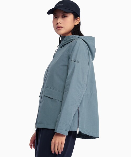 AIGLE(エーグル)の「UPF40 UVカット オーガニックコットン フーデッドジャケット(マウンテンパーカー・レディース・ダークブルー/ダークグリーン/オフホワイト・36/40/38)」の16枚目の写真