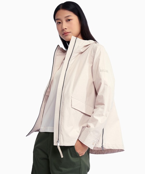 AIGLE(エーグル)の「UPF40 UVカット オーガニックコットン フーデッドジャケット(マウンテンパーカー・レディース・ダークブルー/ダークグリーン/オフホワイト・36/40/38)」の2枚目の写真