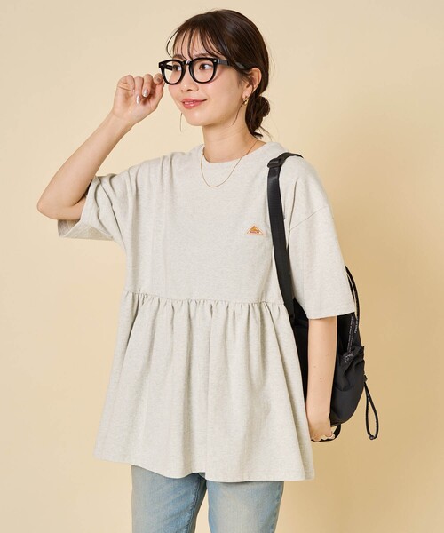 FREAK'S STORE（フリークスストア）の「限定展開 KELTY × FREAK'S STORE/ケルティ 別注 切り替え 半袖 チュニック（Tシャツ/カットソー・レディース・ブラック/杢グレー/オフホワイト/ネイビー/ベージュ・ﾌﾘ-）」の3枚目の写真