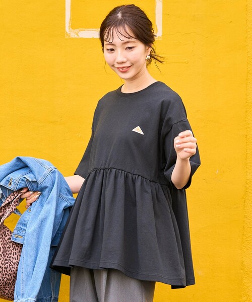 FREAK'S STORE（フリークスストア）の「限定展開 KELTY × FREAK'S STORE/ケルティ 別注 切り替え 半袖 チュニック（Tシャツ/カットソー・レディース・ブラック/杢グレー/オフホワイト/ネイビー/ベージュ・ﾌﾘ-）」の2枚目の写真