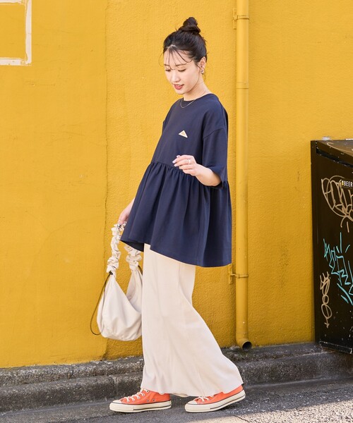 FREAK'S STORE（フリークスストア）の「限定展開 KELTY × FREAK'S STORE/ケルティ 別注 切り替え 半袖 チュニック（Tシャツ/カットソー・レディース・ブラック/杢グレー/オフホワイト/ネイビー/ベージュ・ﾌﾘ-）」の8枚目の写真