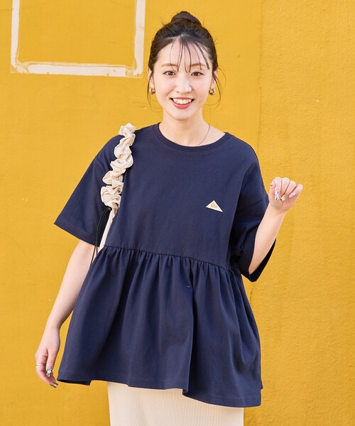 FREAK'S STORE（フリークスストア）の「限定展開 KELTY × FREAK'S STORE/ケルティ 別注 切り替え 半袖 チュニック（Tシャツ/カットソー・レディース・ブラック/杢グレー/オフホワイト/ネイビー/ベージュ・ﾌﾘ-）」の11枚目の写真