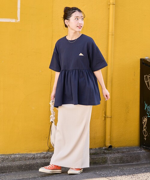 FREAK'S STORE（フリークスストア）の「限定展開 KELTY × FREAK'S STORE/ケルティ 別注 切り替え 半袖 チュニック（Tシャツ/カットソー・レディース・ブラック/杢グレー/オフホワイト/ネイビー/ベージュ・ﾌﾘ-）」の14枚目の写真