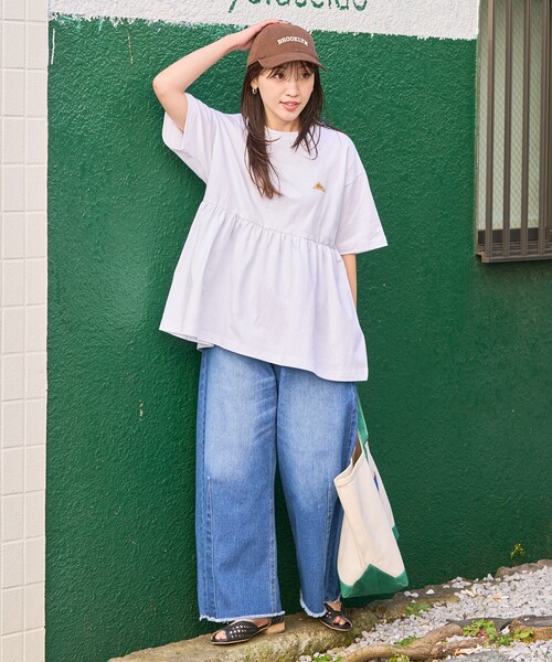 FREAK'S STORE（フリークスストア）の「限定展開 KELTY × FREAK'S STORE/ケルティ 別注 切り替え 半袖 チュニック（Tシャツ/カットソー・レディース・ブラック/杢グレー/オフホワイト/ネイビー/ベージュ・ﾌﾘ-）」の16枚目の写真