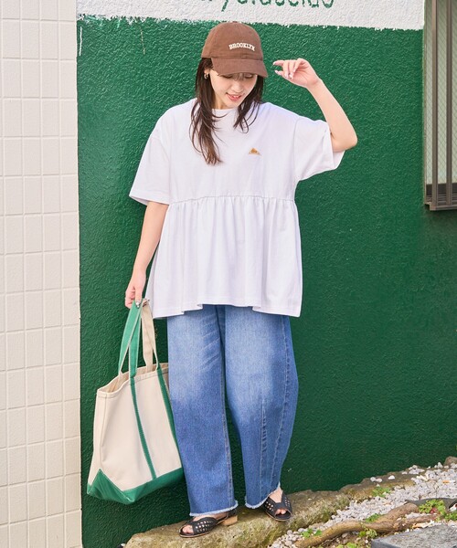 FREAK'S STORE（フリークスストア）の「限定展開 KELTY × FREAK'S STORE/ケルティ 別注 切り替え 半袖 チュニック（Tシャツ/カットソー・レディース・ブラック/杢グレー/オフホワイト/ネイビー/ベージュ・ﾌﾘ-）」の20枚目の写真