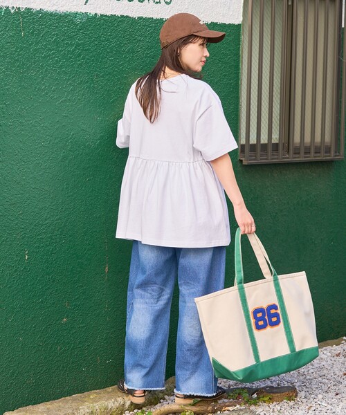 FREAK'S STORE（フリークスストア）の「限定展開 KELTY × FREAK'S STORE/ケルティ 別注 切り替え 半袖 チュニック（Tシャツ/カットソー・レディース・ブラック/杢グレー/オフホワイト/ネイビー/ベージュ・ﾌﾘ-）」の21枚目の写真