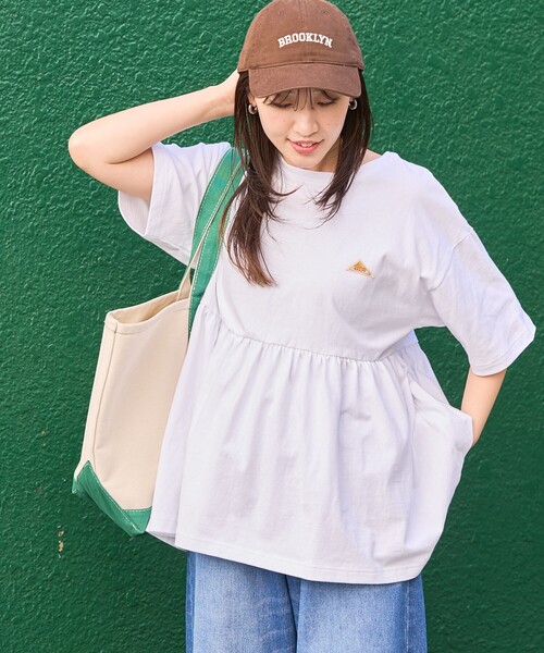 FREAK'S STORE（フリークスストア）の「限定展開 KELTY × FREAK'S STORE/ケルティ 別注 切り替え 半袖 チュニック（Tシャツ/カットソー・レディース・ブラック/杢グレー/オフホワイト/ネイビー/ベージュ・ﾌﾘ-）」の22枚目の写真