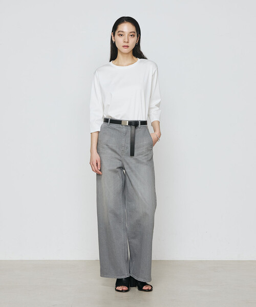 K.T KIYOKO TAKASE(キヨコタカセ)の「FISCOスムース 七分袖Tシャツ(Tシャツ/カットソー・レディース・ブラック/ホワイト/ロイヤルブルー・FREE)」の4枚目の写真