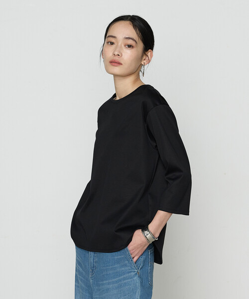 K.T KIYOKO TAKASE(キヨコタカセ)の「FISCOスムース 七分袖Tシャツ(Tシャツ/カットソー・レディース・ブラック/ホワイト/ロイヤルブルー・FREE)」の15枚目の写真