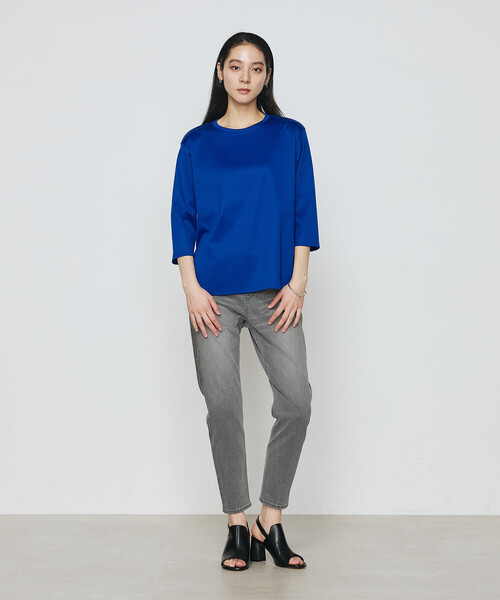 K.T KIYOKO TAKASE(キヨコタカセ)の「FISCOスムース 七分袖Tシャツ(Tシャツ/カットソー・レディース・ブラック/ホワイト/ロイヤルブルー・FREE)」の16枚目の写真