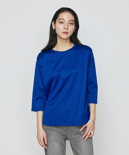 K.T KIYOKO TAKASE(キヨコタカセ)の「FISCOスムース 七分袖Tシャツ(Tシャツ/カットソー・レディース・ブラック/ホワイト/ロイヤルブルー・FREE)」の18枚目の写真