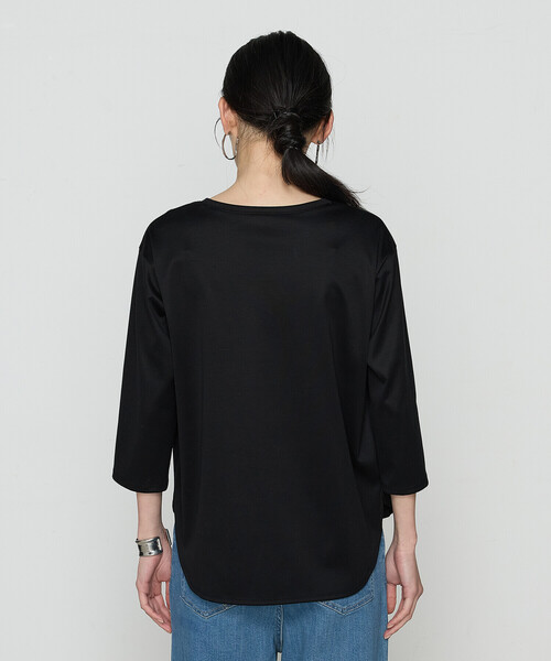 K.T KIYOKO TAKASE(キヨコタカセ)の「FISCOスムース 七分袖Tシャツ(Tシャツ/カットソー・レディース・ブラック/ホワイト/ロイヤルブルー・FREE)」の9枚目の写真