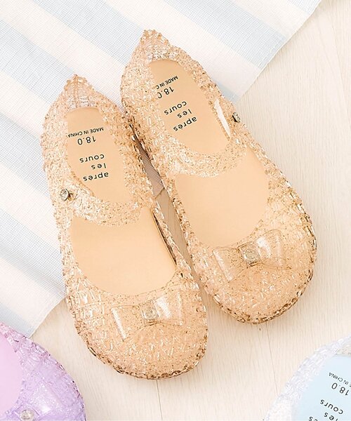 apres les cours（アプレレクール）の「リボンジェリーパンプス（サンダル・キッズ・ラベンダー/サックスブルー/サーモンピンク・14/15 /16/17/18/19）」の3枚目の写真