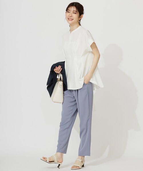 ANY SIS（エニィスィス）の「【洗える】カナパジャージー ブラウス（シャツ/ブラウス・レディース・ホワイト系/ネイビー系/スカイブルー系/ライトイエロー系・2）」の14枚目の写真