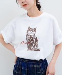 【refinedworks】レトロ 可愛い 猫 ちゃん がモチーフ となった Tシャツ
