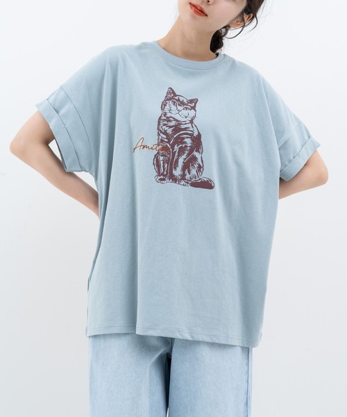 refinedworks】レトロ 可愛い 猫 ちゃん がモチーフ となった T