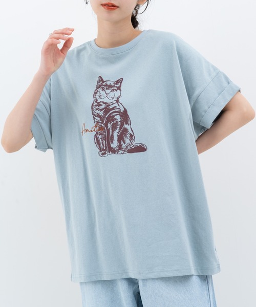 楽天市場】猫（Tシャツ・カットソー｜トップス）：レディース