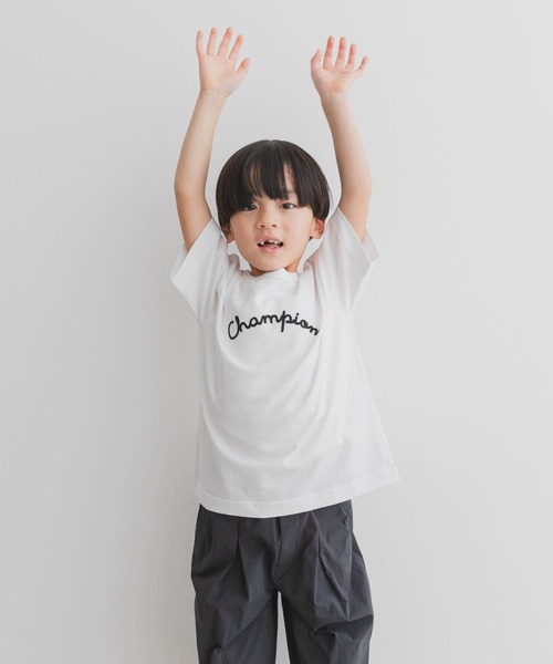 Champion（チャンピオン）の「『別注』Champion×DOOORS　チェーンステッチロゴTシャツ(KIDS)（Tシャツ/カットソー・キッズ・ベージュ系その他/オフホワイト・105/135/120）」の6枚目の写真