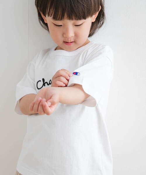 Champion（チャンピオン）の「『別注』Champion×DOOORS　チェーンステッチロゴTシャツ(KIDS)（Tシャツ/カットソー・キッズ・ベージュ系その他/オフホワイト・105/135/120）」の14枚目の写真