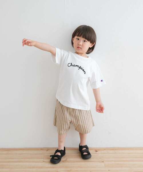 Champion（チャンピオン）の「『別注』Champion×DOOORS　チェーンステッチロゴTシャツ(KIDS)（Tシャツ/カットソー・キッズ・ベージュ系その他/オフホワイト・105/135/120）」の16枚目の写真