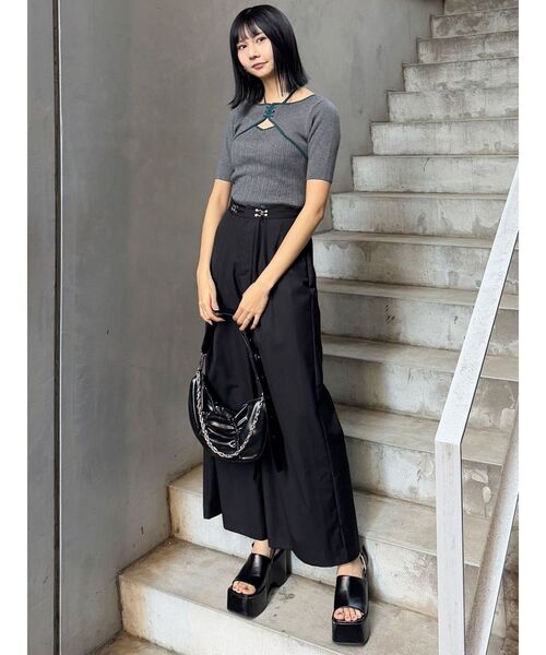 MURUA（ムルーア）の「ストリングタイニット（ニット/セーター・レディース・ベージュ/ブラック/ブルー/グレー・FREE）」の22枚目の写真