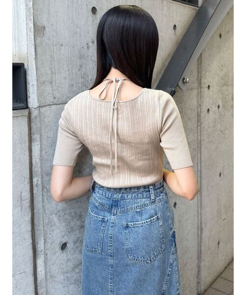 MURUA（ムルーア）の「ストリングタイニット（ニット/セーター・レディース・ベージュ/ブラック/ブルー/グレー・FREE）」の18枚目の写真