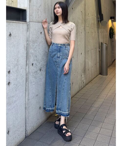 MURUA（ムルーア）の「ストリングタイニット（ニット/セーター・レディース・ベージュ/ブラック/ブルー/グレー・FREE）」の17枚目の写真