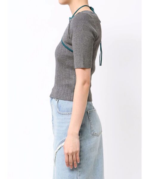 MURUA（ムルーア）の「ストリングタイニット（ニット/セーター・レディース・ベージュ/ブラック/ブルー/グレー・FREE）」の15枚目の写真