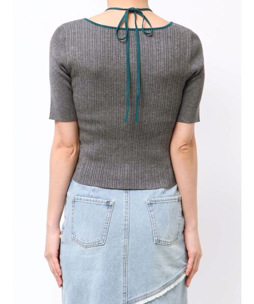 MURUA（ムルーア）の「ストリングタイニット（ニット/セーター・レディース・ベージュ/ブラック/ブルー/グレー・FREE）」の14枚目の写真