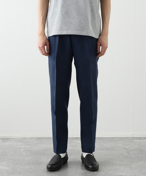 BRIGLIA 1949 WIMBLEDONS スラックス リネン　 ブラック BRIGLIA 1949 ブリリア テーパードパンツ WIMBLEDONS