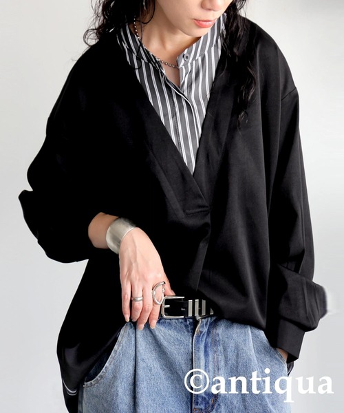 antiqua(アンティカ)の「フェイクレイヤードシャツ(シャツ/ブラウス・レディース・ブラック・ONESIZE)」の10枚目の写真