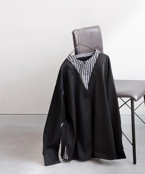 antiqua(アンティカ)の「フェイクレイヤードシャツ(シャツ/ブラウス・レディース・ブラック・ONESIZE)」の11枚目の写真