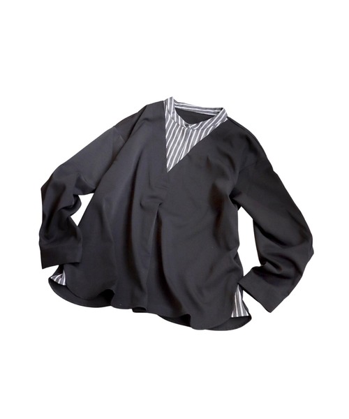 antiqua(アンティカ)の「フェイクレイヤードシャツ(シャツ/ブラウス・レディース・ブラック・ONESIZE)」の12枚目の写真