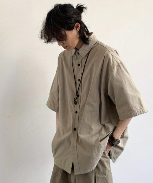 FreeZone(フリーゾーン)の「リラックス感漂う半袖シャツ(シャツ/ブラウス・メンズ・ベージュ/ブラック・F)」の19枚目の写真