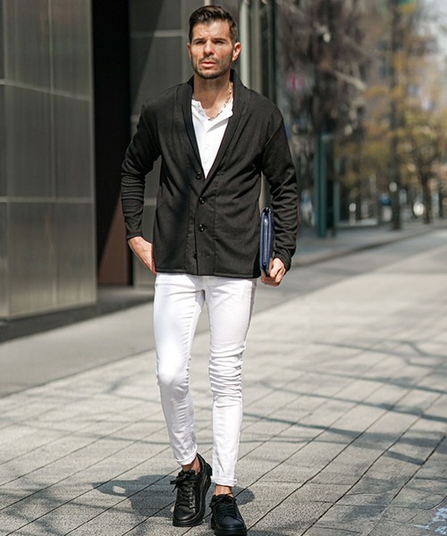 SOMEDIFF（サムディフ）の「サマーリゾートショールカーディガン メンズ 楊柳 カーデ ライトアウター 羽織 春服（カーディガン/ボレロ・メンズ・グリーン/ベージュ/ブラック・M/L/XL）」の10枚目の写真