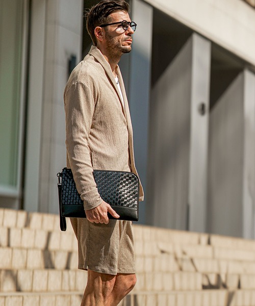 SOMEDIFF（サムディフ）の「サマーリゾートショールカーディガン メンズ 楊柳 カーデ ライトアウター 羽織 春服（カーディガン/ボレロ・メンズ・グリーン/ベージュ/ブラック・M/L/XL）」の14枚目の写真