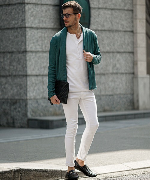 SOMEDIFF（サムディフ）の「サマーリゾートショールカーディガン メンズ 楊柳 カーデ ライトアウター 羽織 春服（カーディガン/ボレロ・メンズ・グリーン/ベージュ/ブラック・M/L/XL）」の20枚目の写真