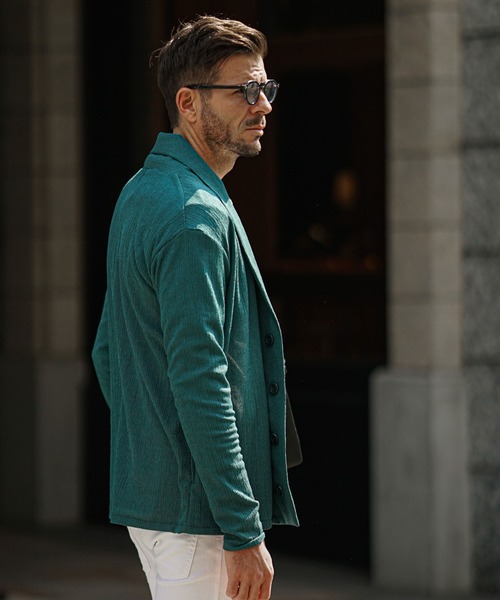 SOMEDIFF（サムディフ）の「サマーリゾートショールカーディガン メンズ 楊柳 カーデ ライトアウター 羽織 春服（カーディガン/ボレロ・メンズ・グリーン/ベージュ/ブラック・M/L/XL）」の21枚目の写真