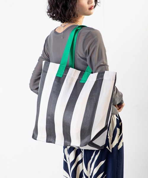 House on the Hill ストライプ マザーズバッグ Parent Bag (Navy Stripe) | House on the Hill