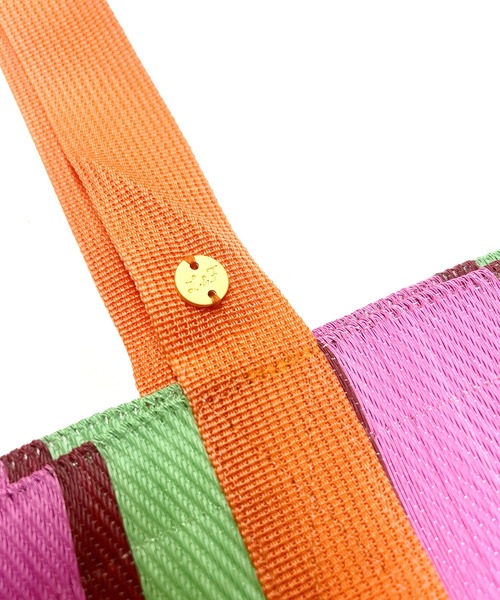 MILLION CARATS（ミリオンカラッツ）の「大胆ストライプで洒落感アップ。軽やか大容量が嬉しい、映え確実なストライプマザーズバッグ（トートバッグ・レディース・ピンク/ブラック/サックスブルー・FREE）」の12枚目の写真