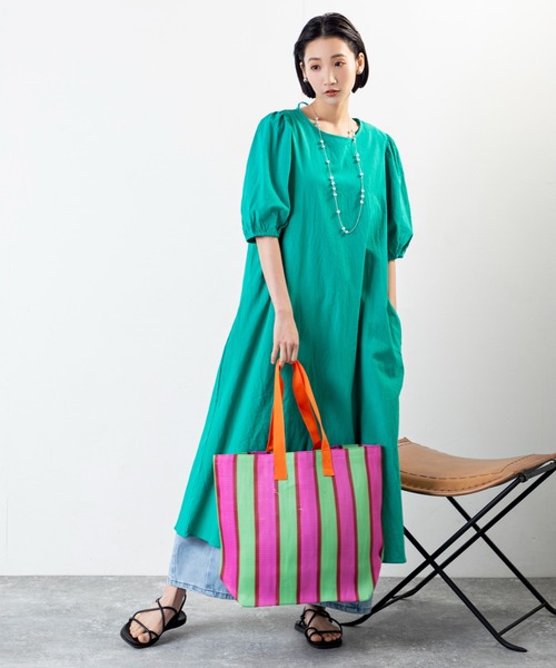 MILLION CARATS（ミリオンカラッツ）の「大胆ストライプで洒落感アップ。軽やか大容量が嬉しい、映え確実なストライプマザーズバッグ（トートバッグ・レディース・ピンク/ブラック/サックスブルー・FREE）」の13枚目の写真